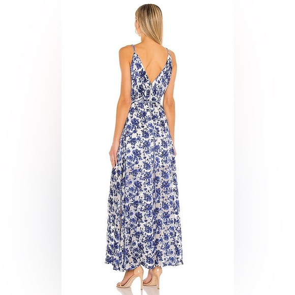 Alice + Olivia Blue Samantha Sleeveless Floral Maxi Dress - Picture 2 of 4